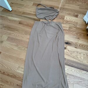 Amazon Tan Midi Dress